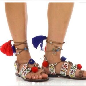 Sam Edelman Women's Size 8 Gretchen Sandals Leather Gladiator Boho Ankle…